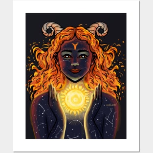 Sun in Aries - Zodiac Woman Posters and Art